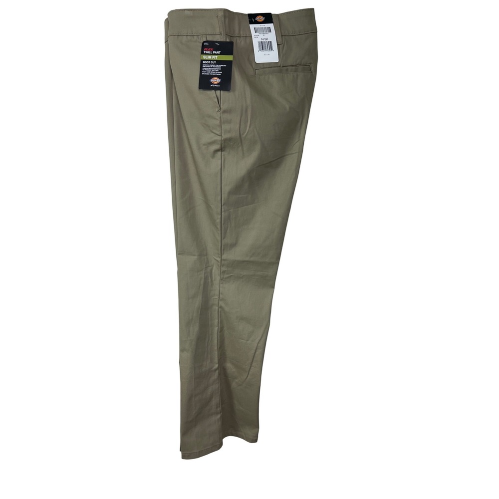 Dickies Flex Twill Pant Women 14 SH Khaki Slim Fit Boot Cut Stretch Workwear A32